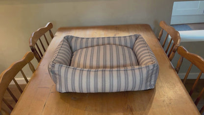 Red Ticking Stripe Dog Bed